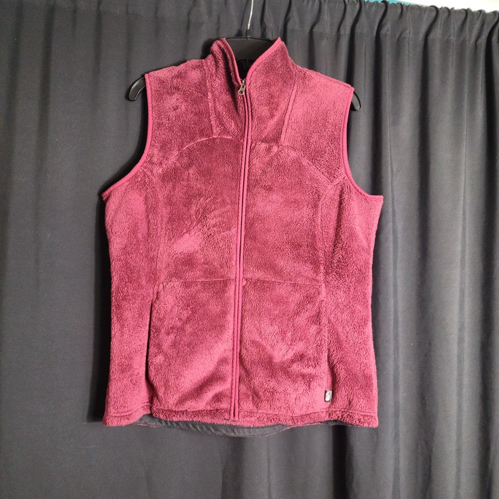 The North Face Osito Fleece Vest Womens XL Burgundy Maroon Full Zip High Pile